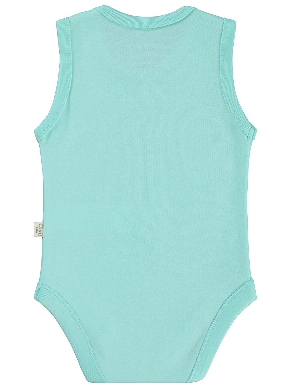 Baby Palmiye Baskılı 2'li Set 3-18 Ay Çıtçıtlı Badi - Mercan-Mint-4