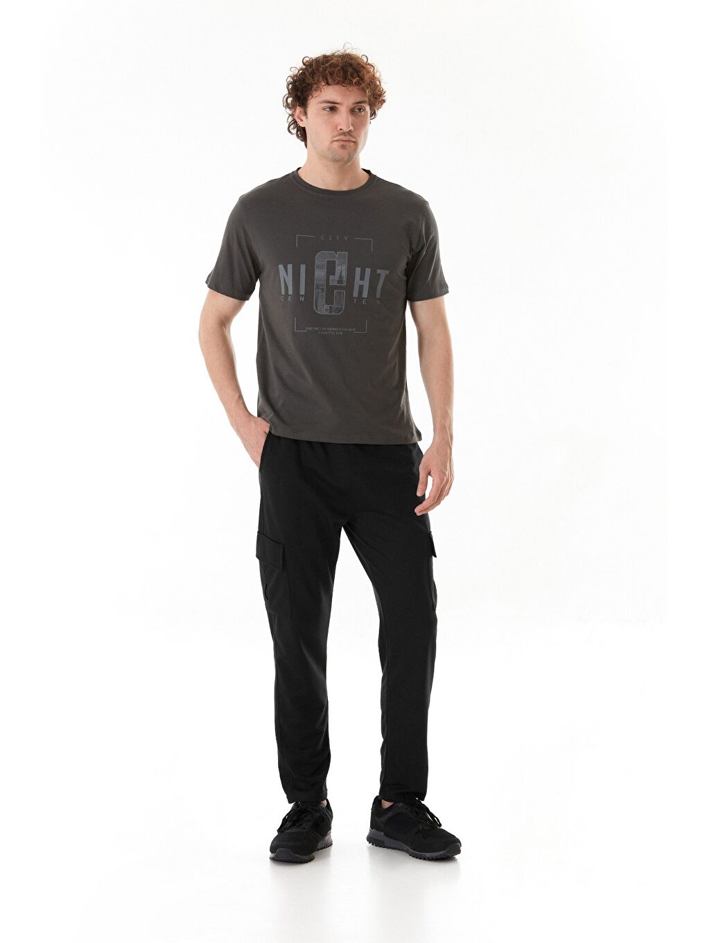 Lacivert Kargo Cepli Beli Lastikli Eşofman Altı-1