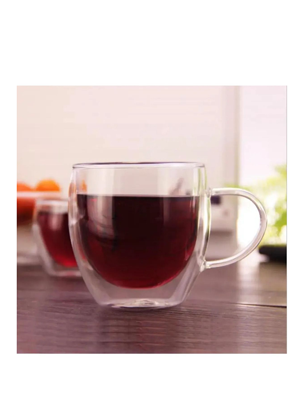 Renksiz Çift Cidarlı Cam Kupa 250 ml 2 Adet 2037-2