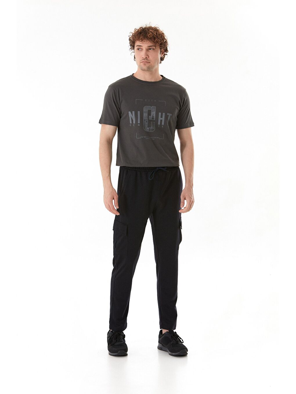 Lacivert Kargo Cepli Beli Lastikli Eşofman Altı-2