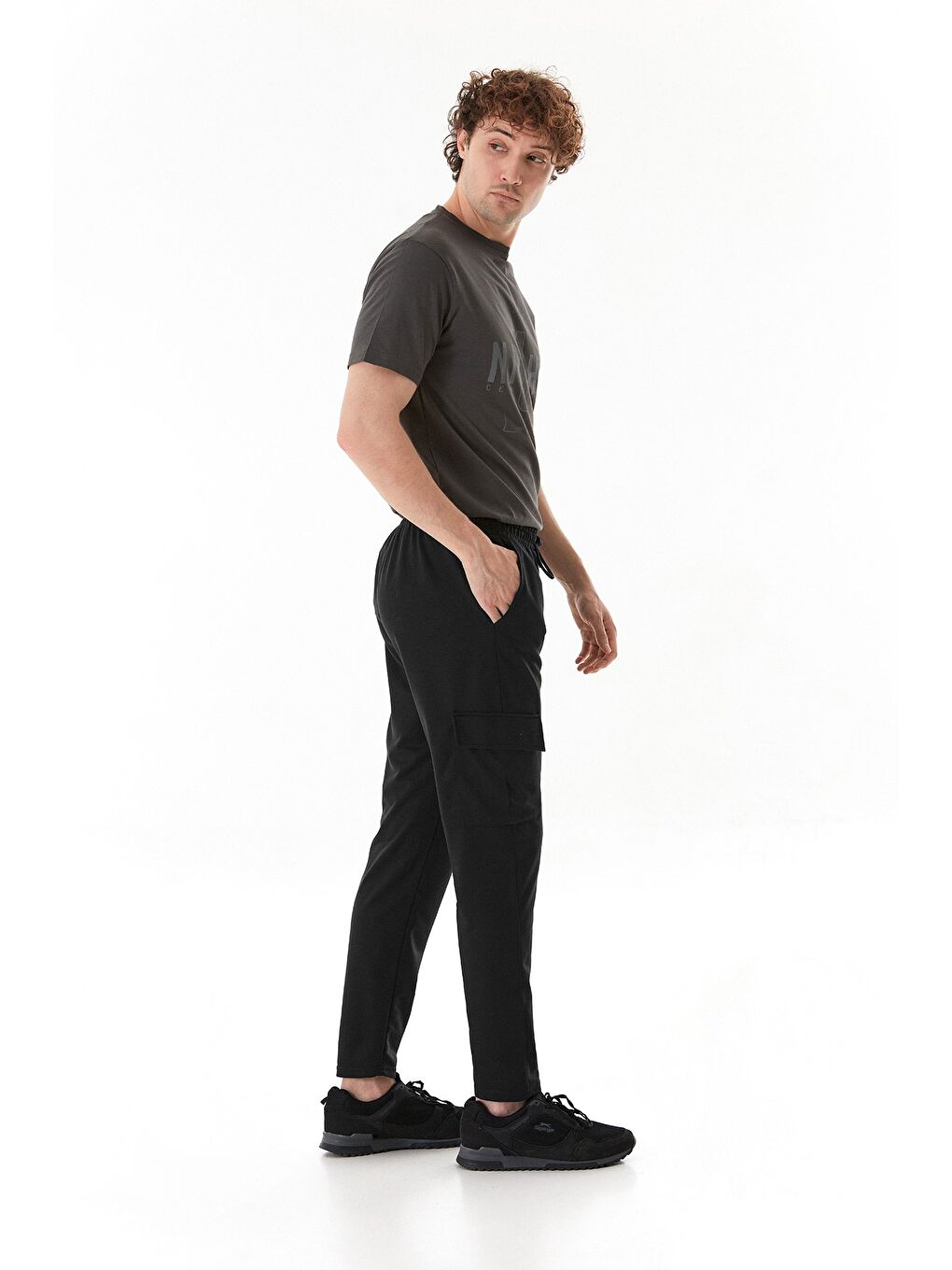 Lacivert Kargo Cepli Beli Lastikli Eşofman Altı-3