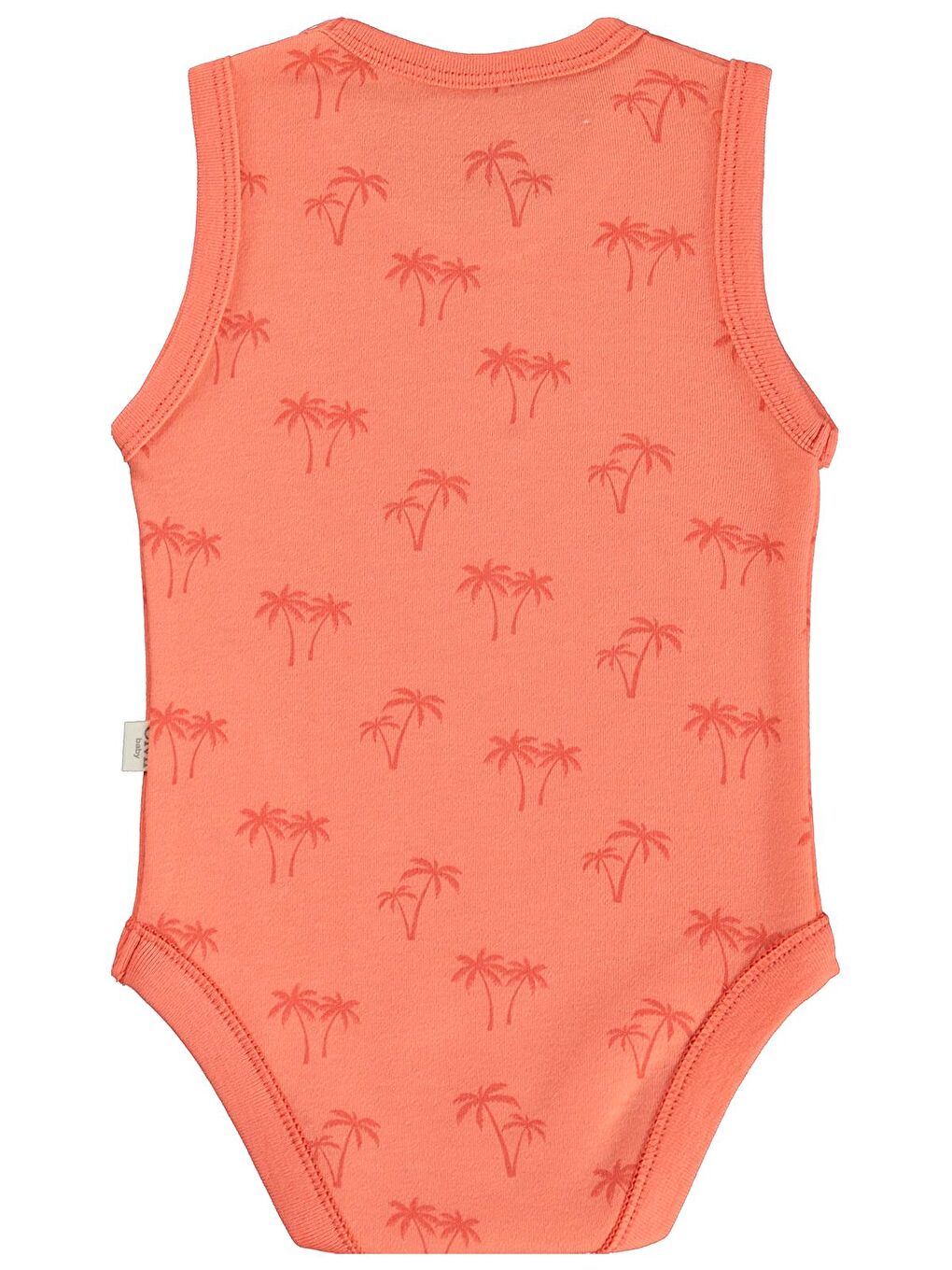 Baby Palmiye Baskılı 2'li Set 3-18 Ay Çıtçıtlı Badi - Mercan-Mint-6