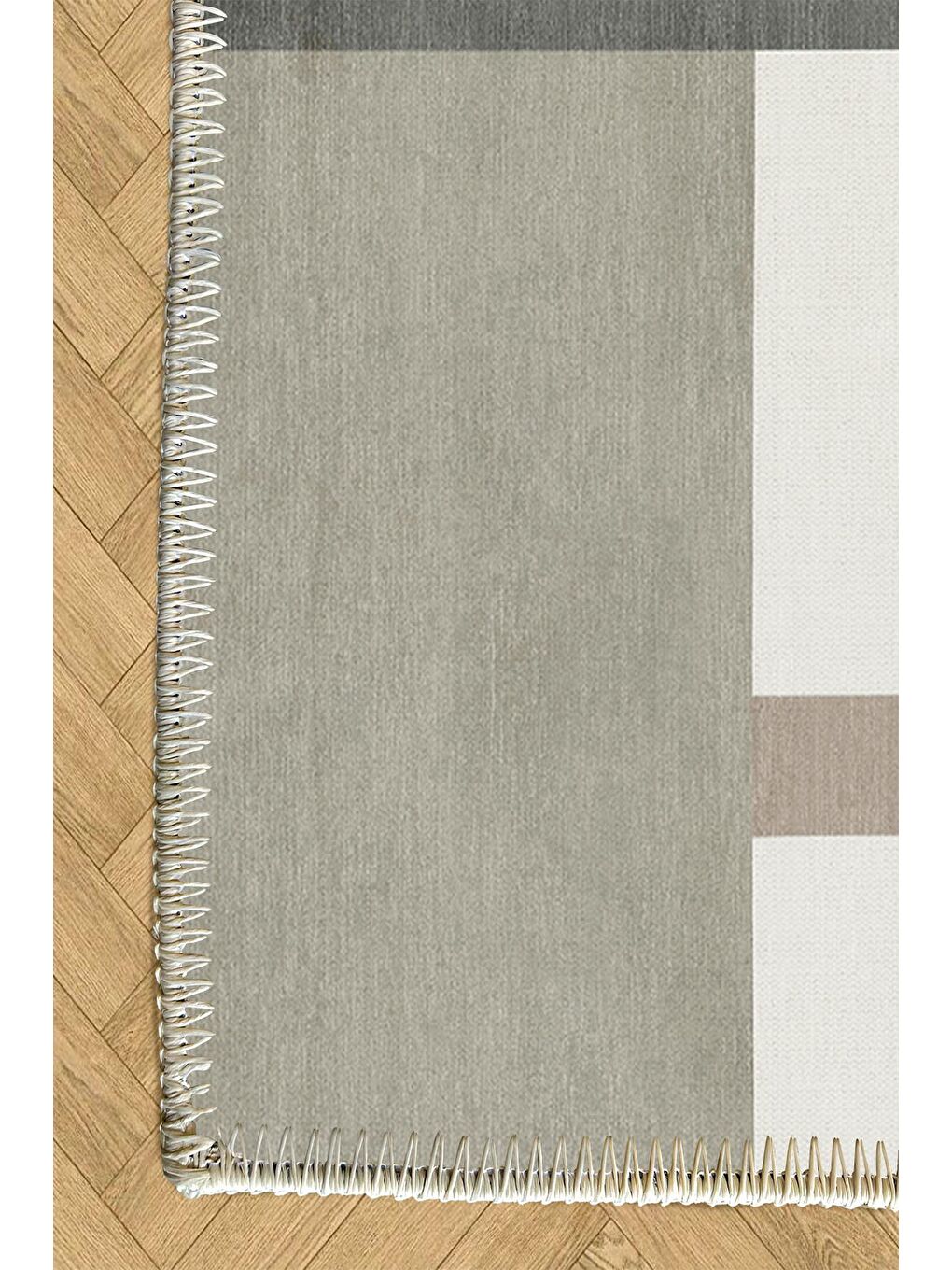 Gri Premium Kalite, Pamuk ve Kaydırmaz Taban, Yıkanabilir, Modern Halı  120 x 180 cm-5