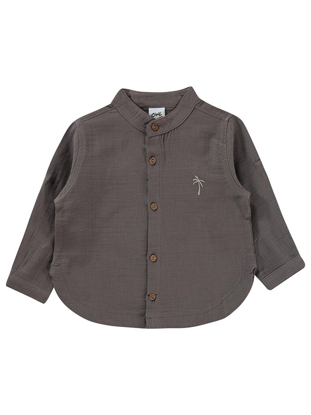 Baby Palmiye Nakışlı 6-18 Ay Takım - Kahverengi-1