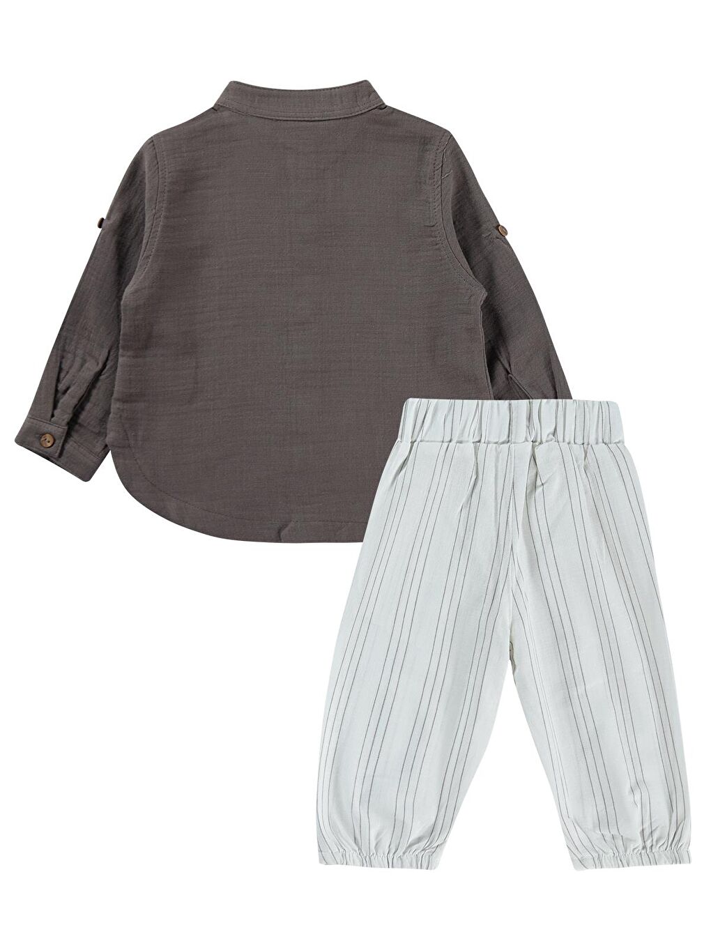 Baby Palmiye Nakışlı 6-18 Ay Takım - Kahverengi-3