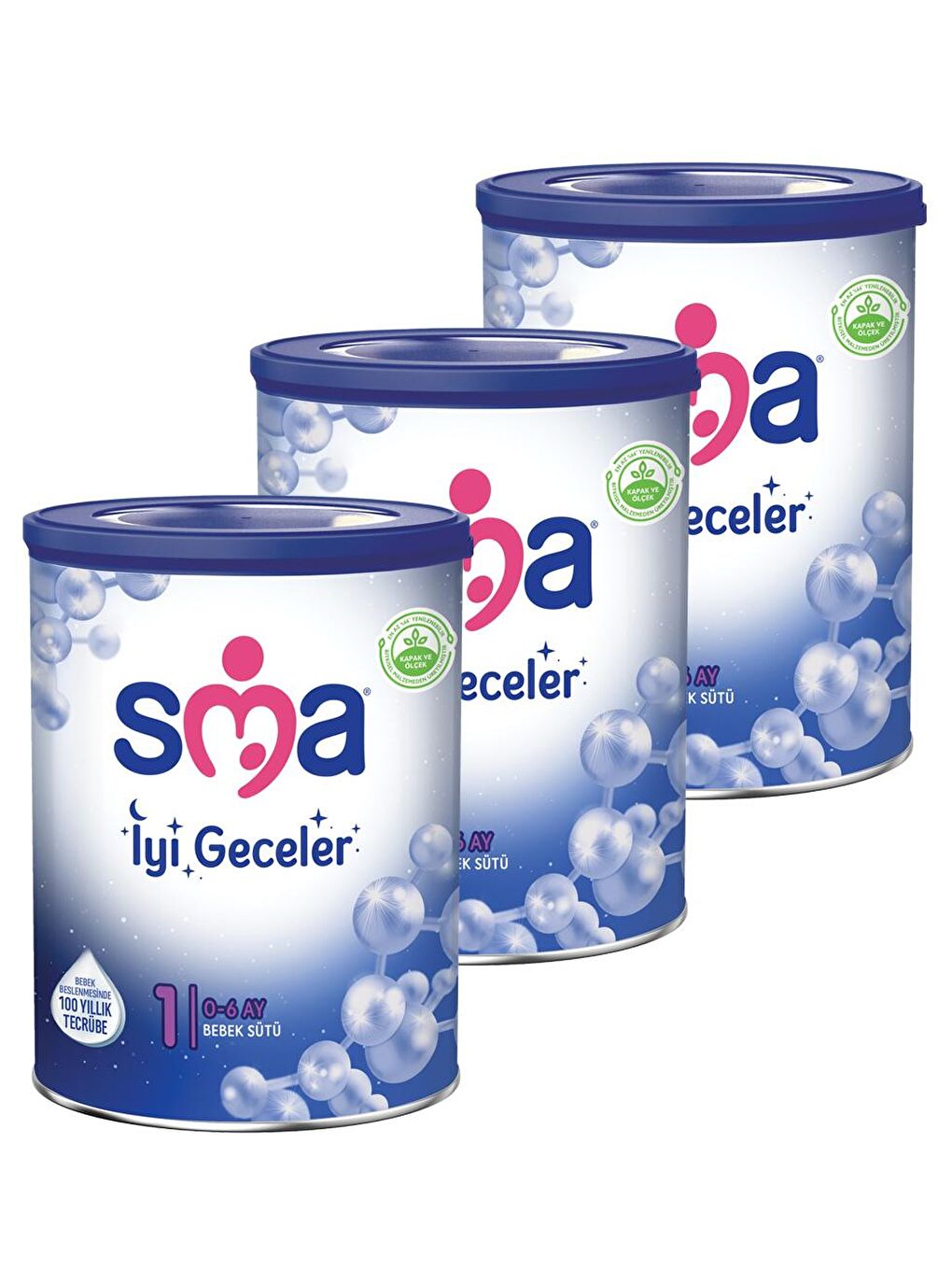 SMA Renksiz İyi Geceler 1 0-6 Ay Bebek Sütü 800 gr x 3 Adet