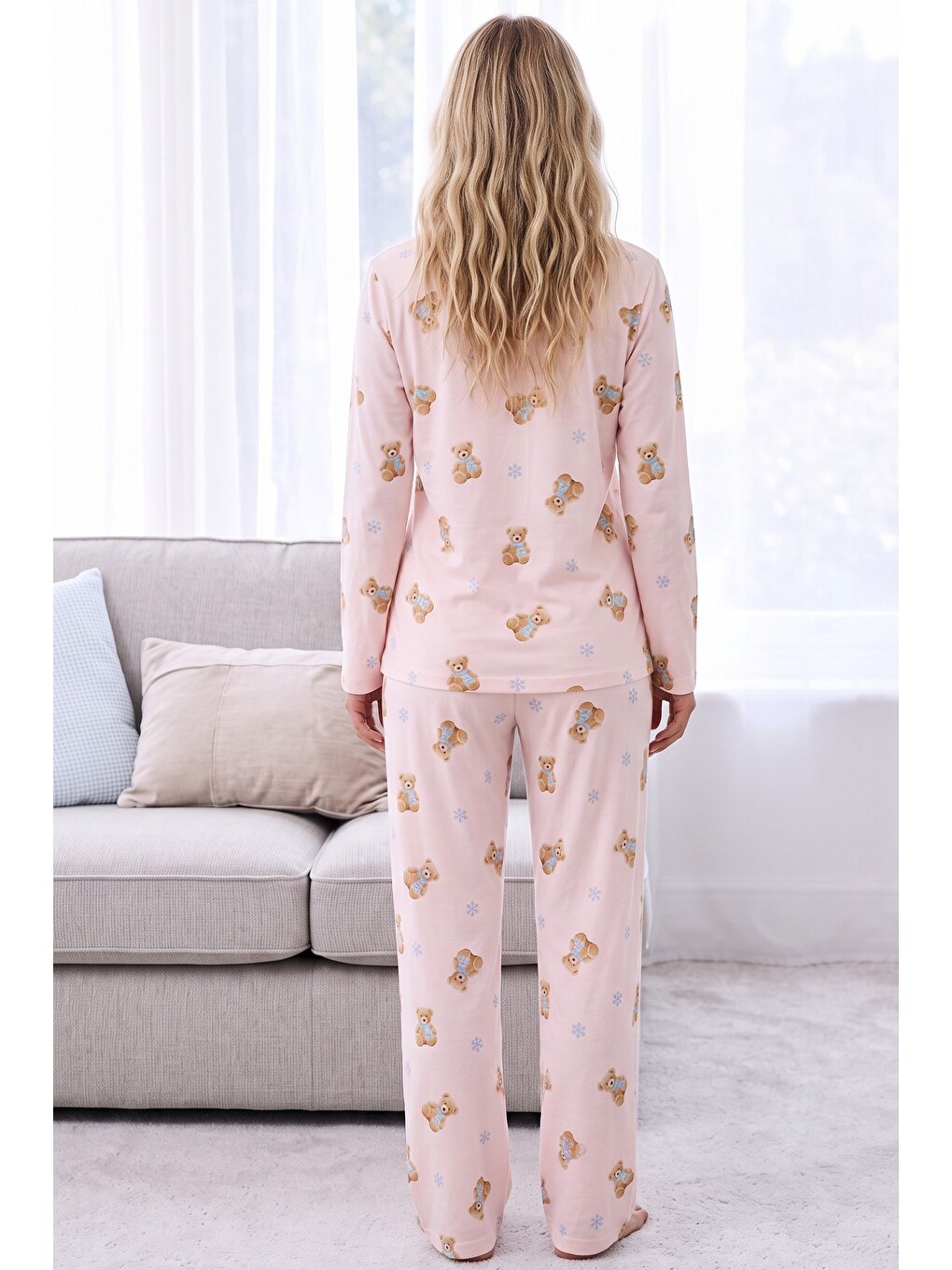 Pembe Desenli Termal Kumaşlı Ultra Soft Yumuşak Örme Pijama Takımı-2