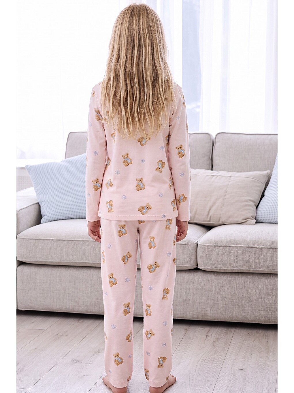 Pembe Desenli Termal Kumaşlı Ultra Soft Yumuşak Örme Pijama Takımı-4