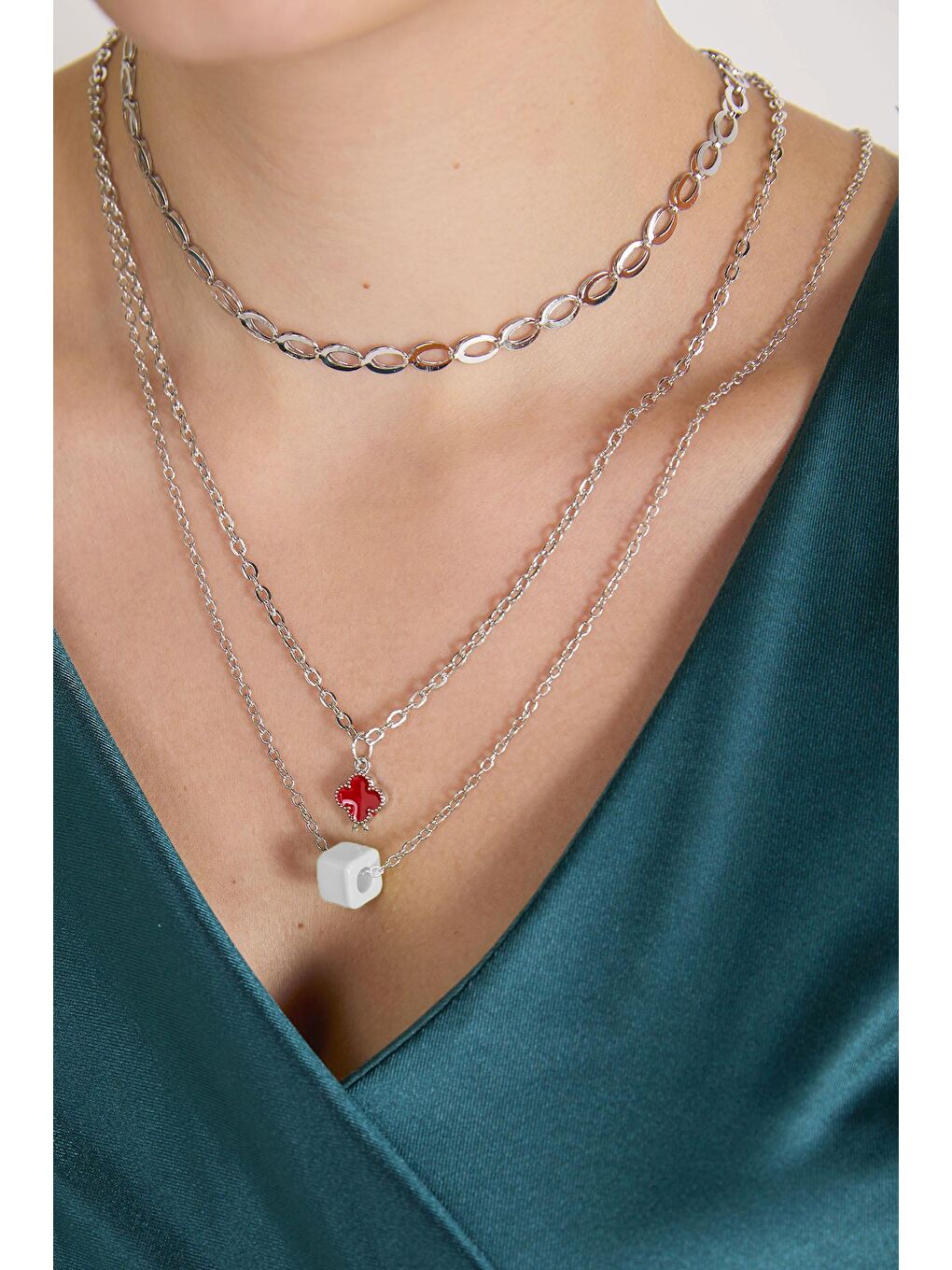 Kadın Beyaz Kolye - 23253