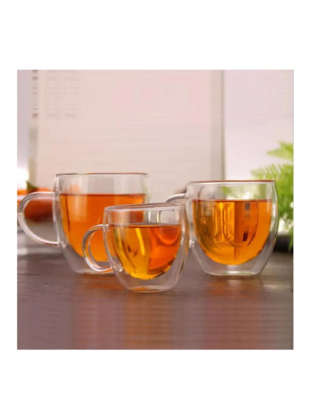 Renksiz Çift Cidarlı Cam Kupa 250 ml 2 Adet 2037-6