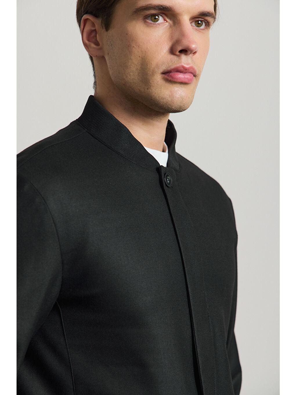 Erkek Poliviskon Özel Kumaş Ceket Siyah-2