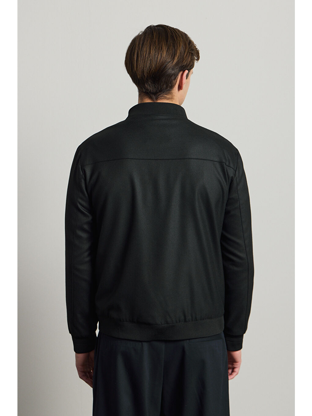 Erkek Poliviskon Özel Kumaş Ceket Siyah-3