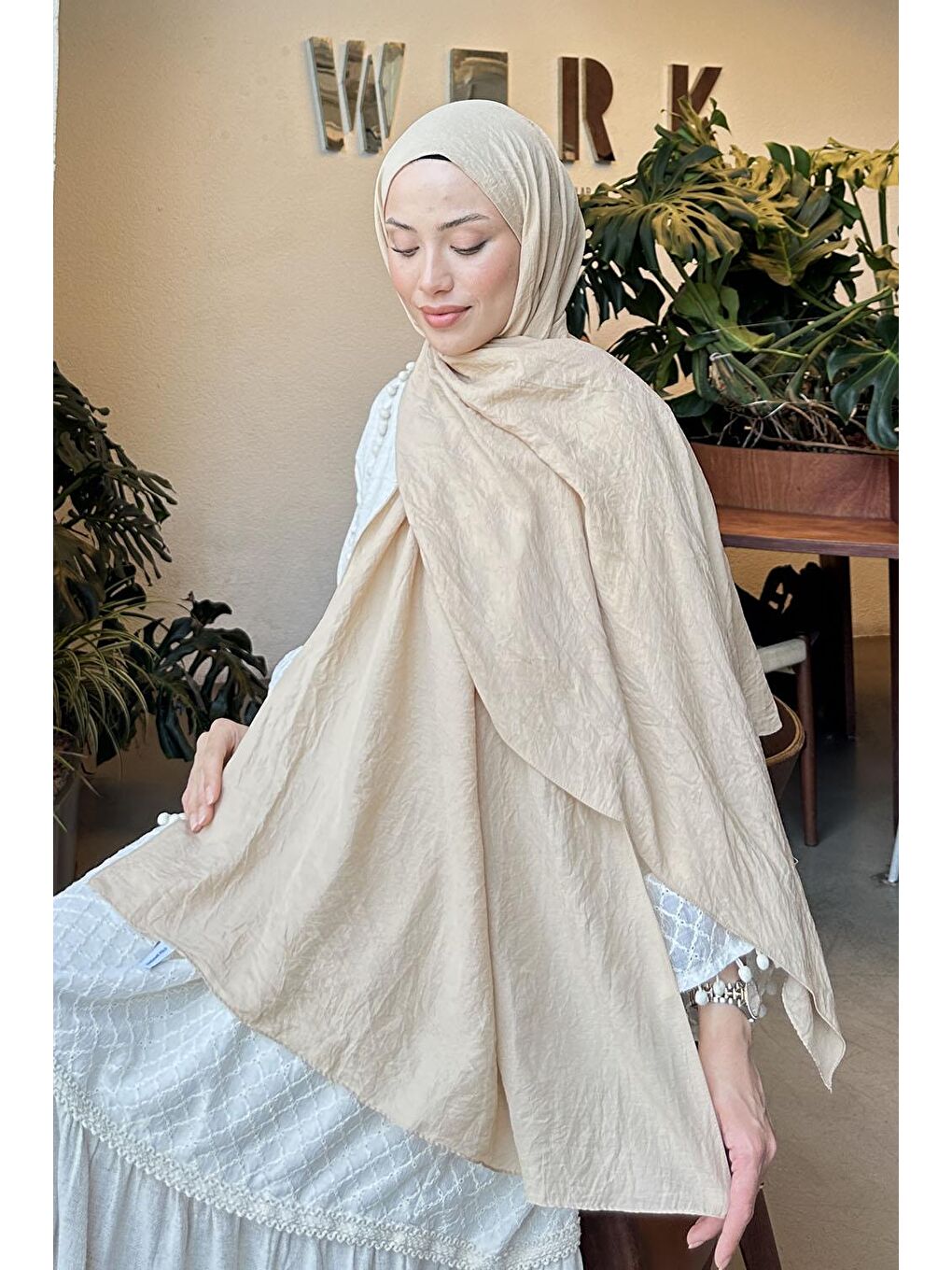 Kahverengi Comfort Pamuk Şal Camel-2