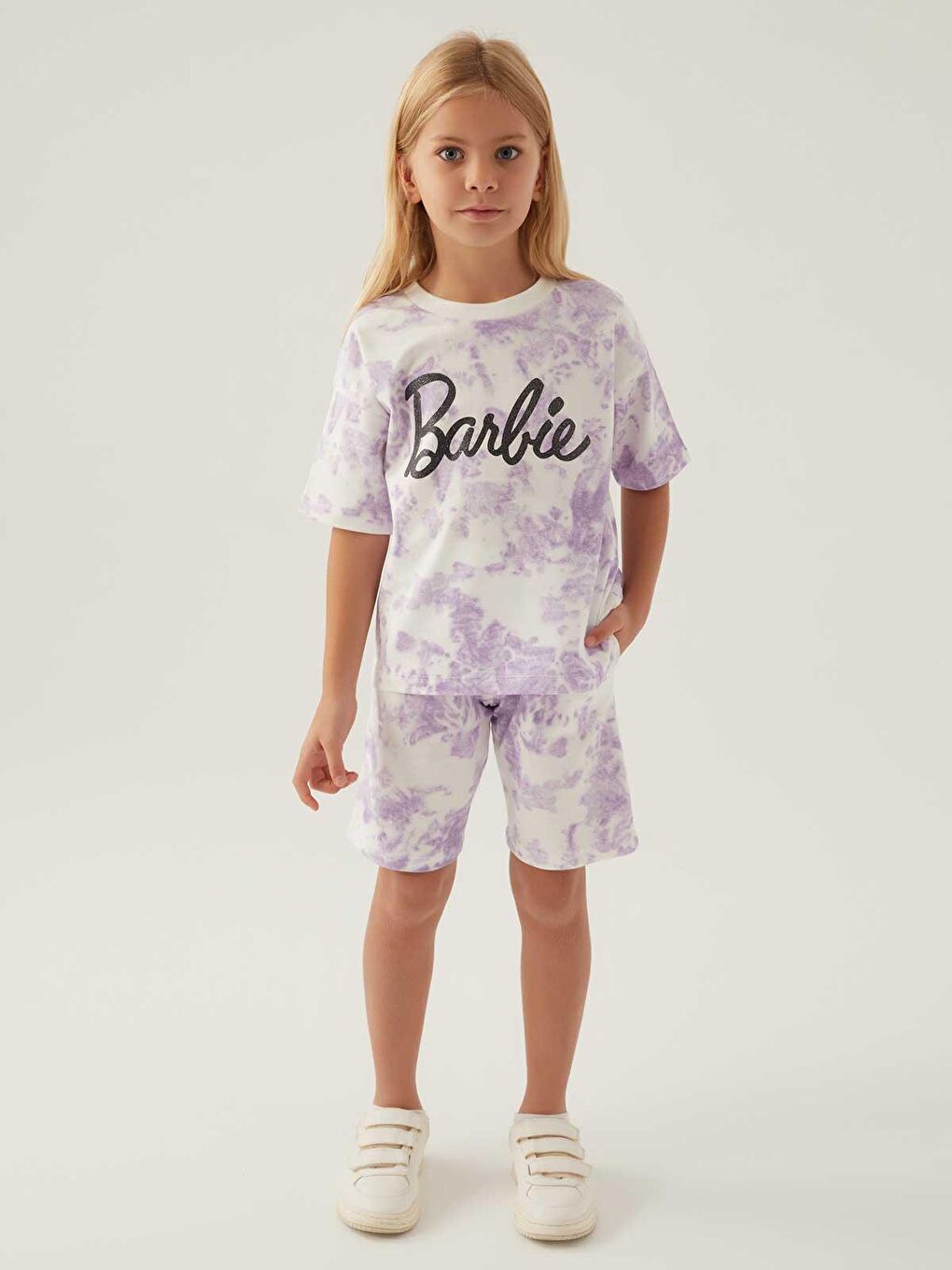 Mor Barbie Kız Çocuk Şortlu Takım 9-14 Yaş Lavanta