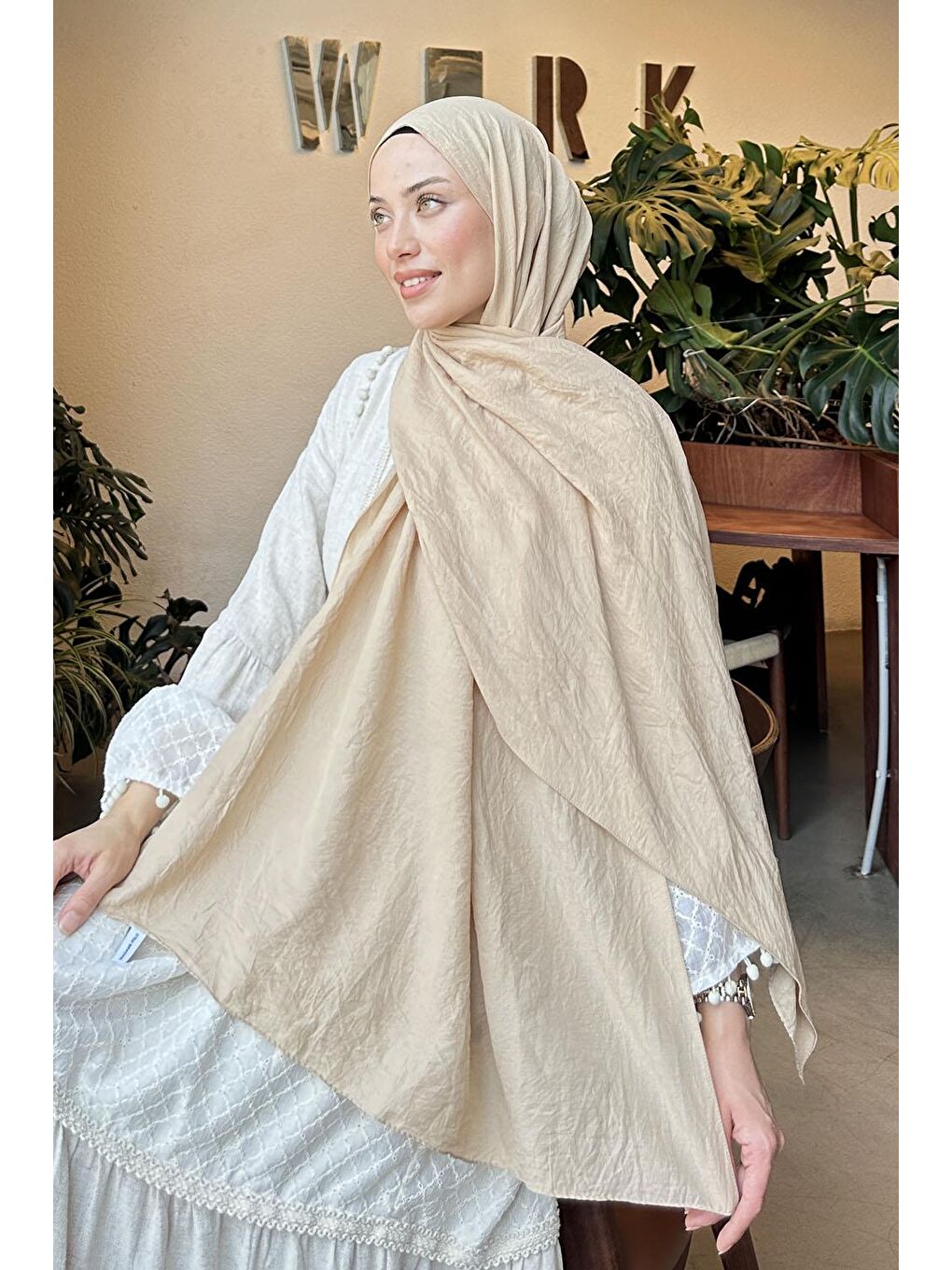 Kahverengi Comfort Pamuk Şal Camel-3