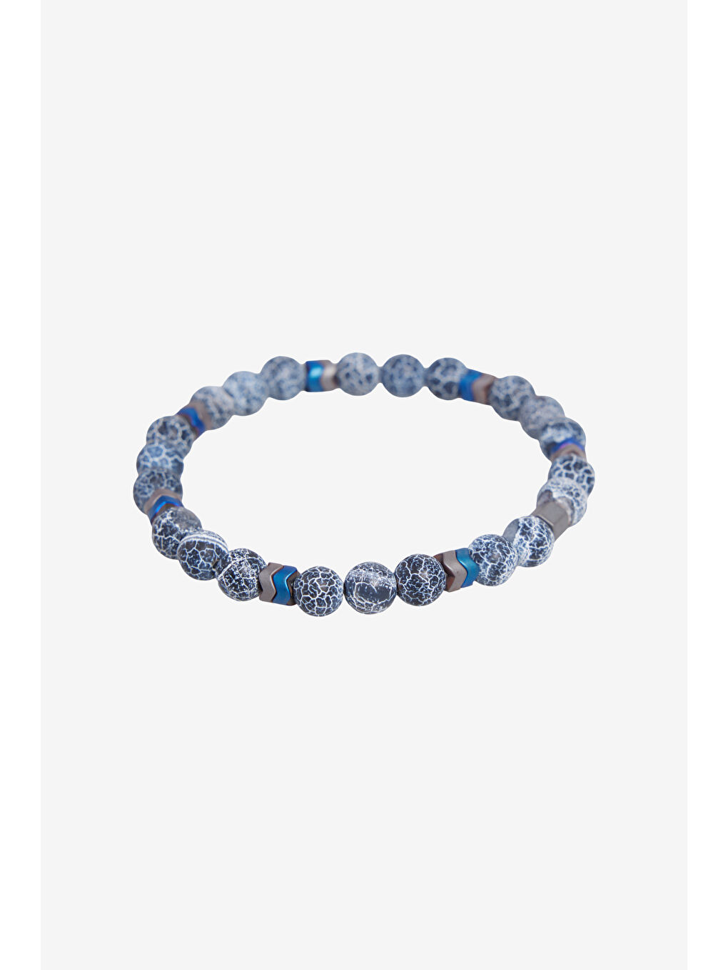 Erkek Gri-Mavi Doğal Taş Boncuk Bileklik