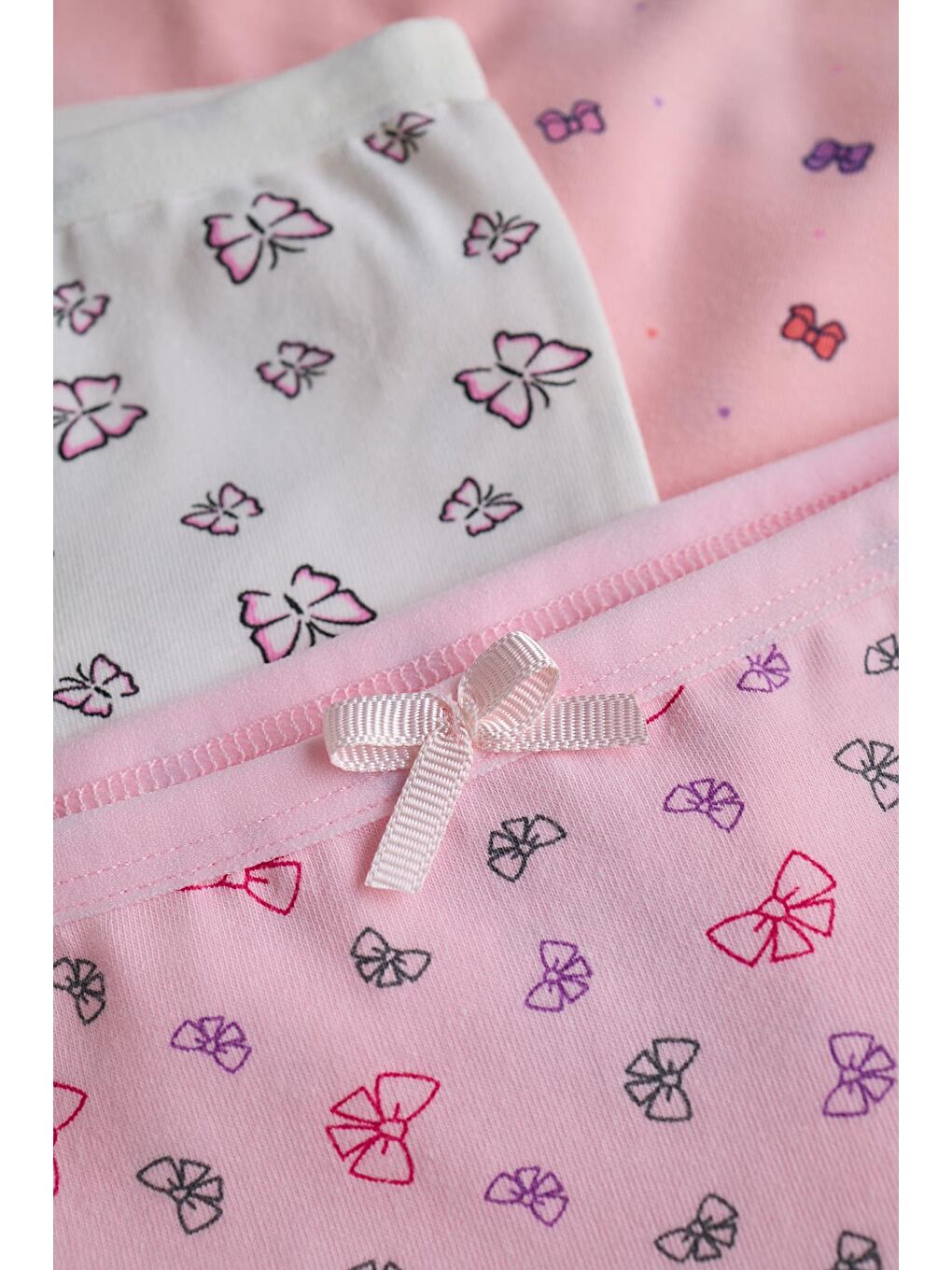 Karışık Kız Çocuk 5 Li Paket Kelebek Desenli Boxer Çok Renkli-1