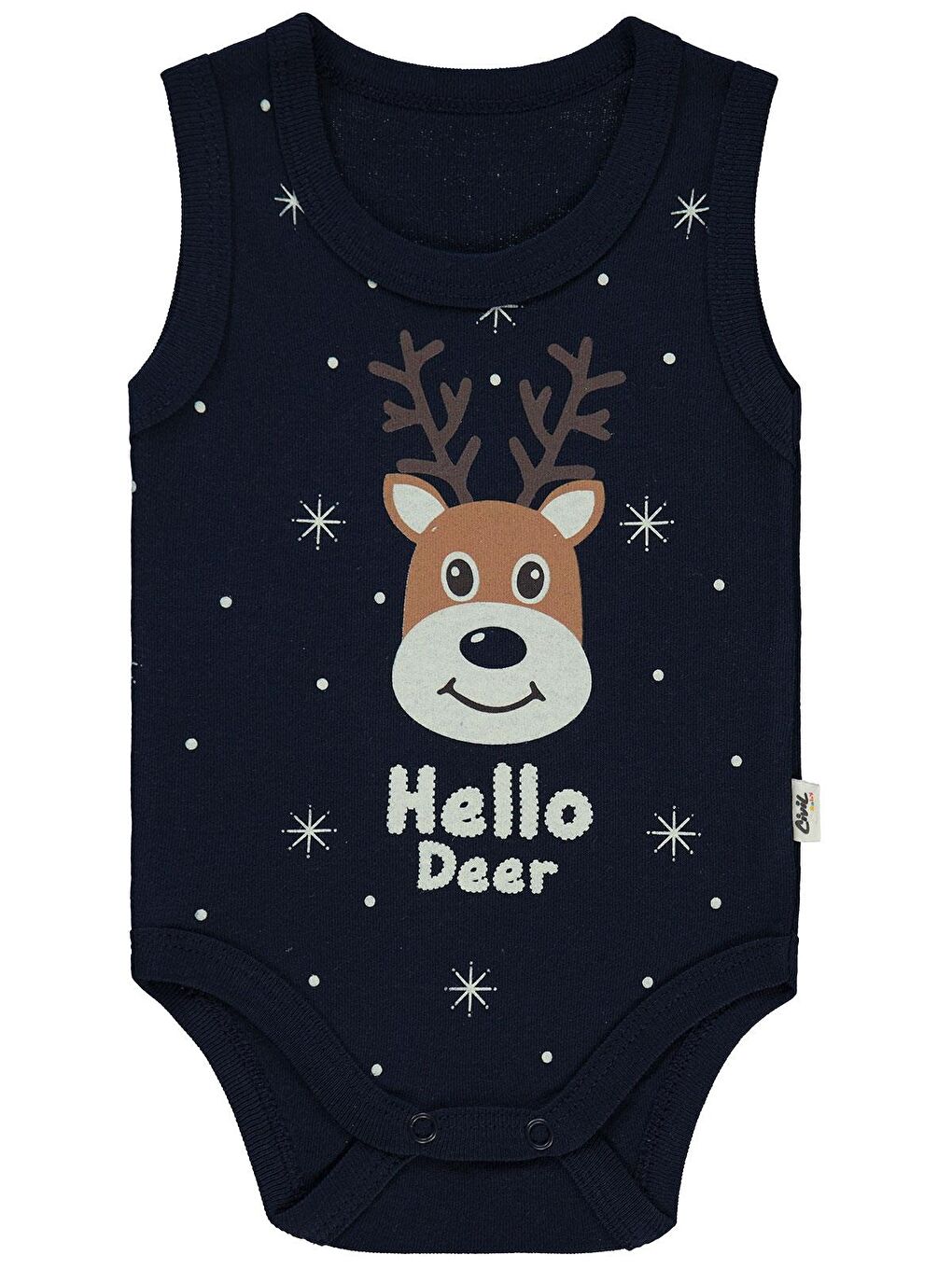 Baby Geyik Baskıl 1-18 Ay Çıtçıtlı Badi - Lacivert