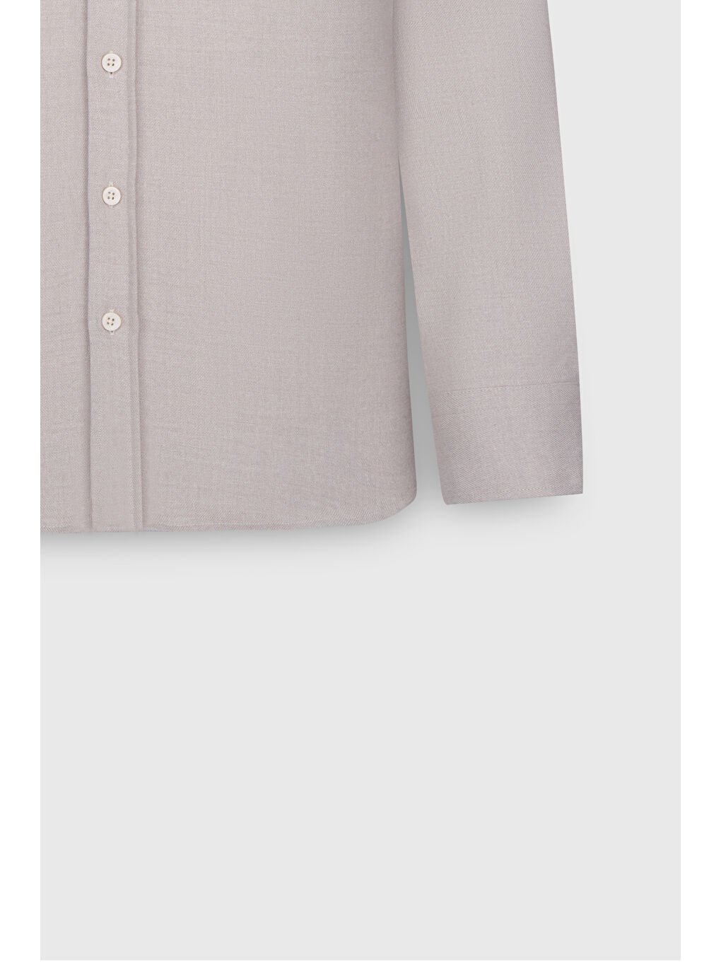 Erkek Bej Oxford Slim Fit Dar Kesim Klasik Yaka Çift Kapak Cepli Gömlek-11