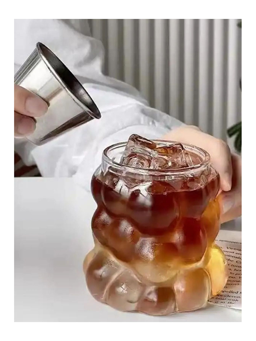 Renksiz 350 ml Üzüm Tasarımlı Borosilikat Cam Kupa Bardağı 2 Adet - 2430-4