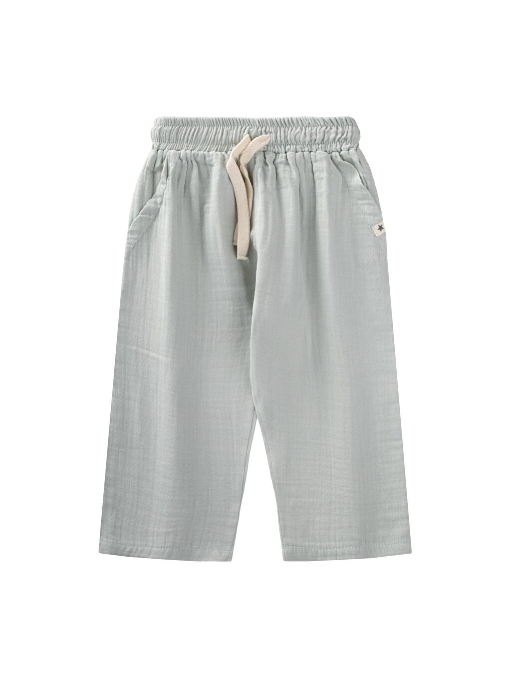 Turkuaz Erkek Çocuk Müslin Pantolon