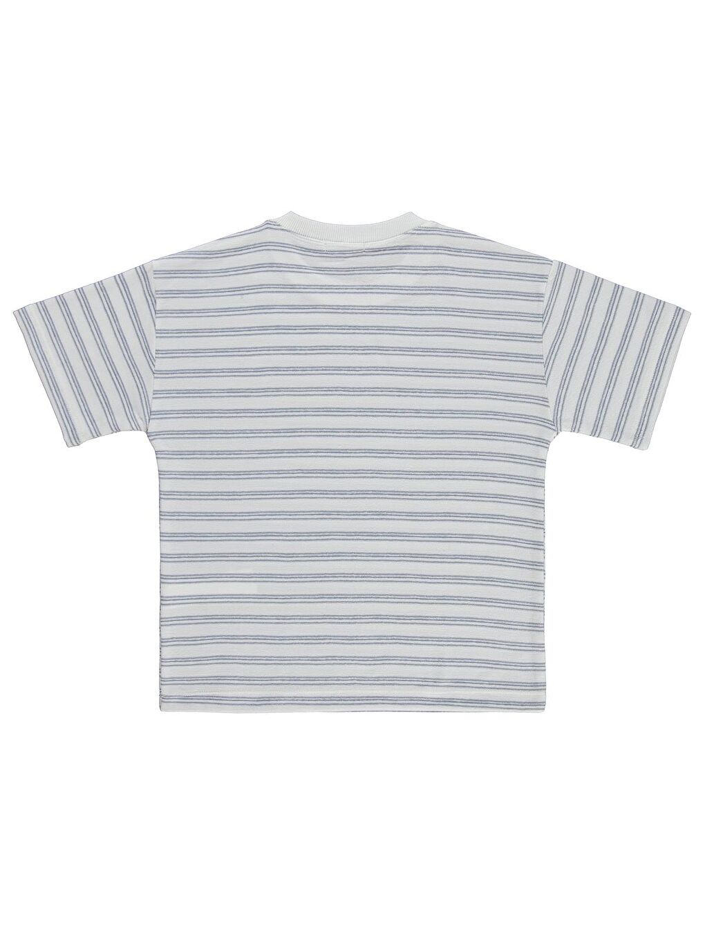Boys Jakar Çizgili 6-9 Yaş Tişört - Mavi-1