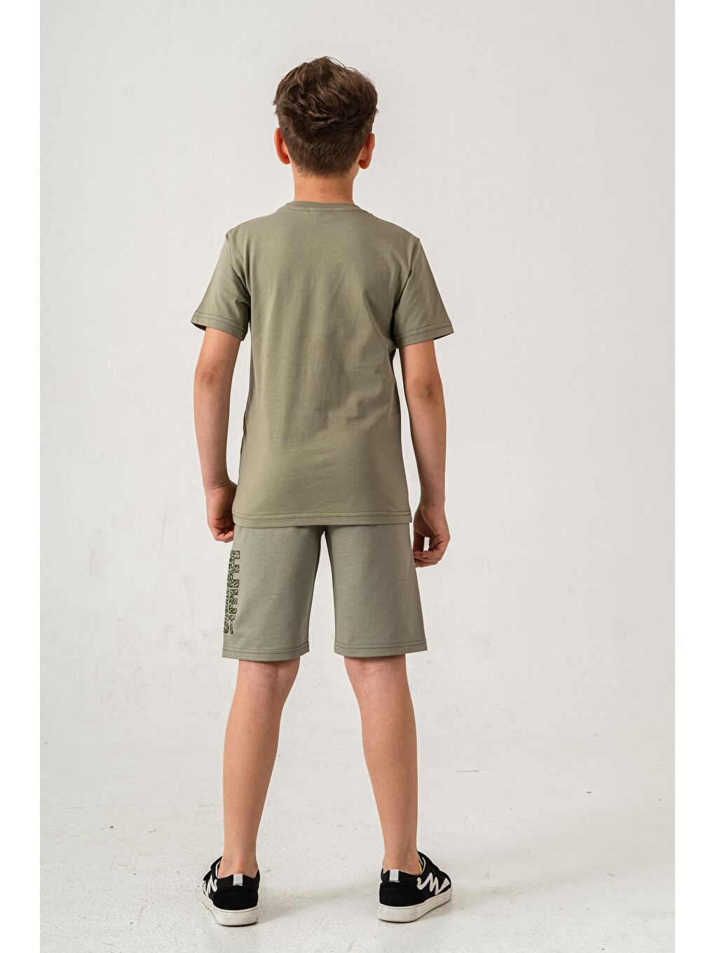 Yeşil Be The Best Baskılı  Erkek Çocuk Şort - Tişört Takımı-5