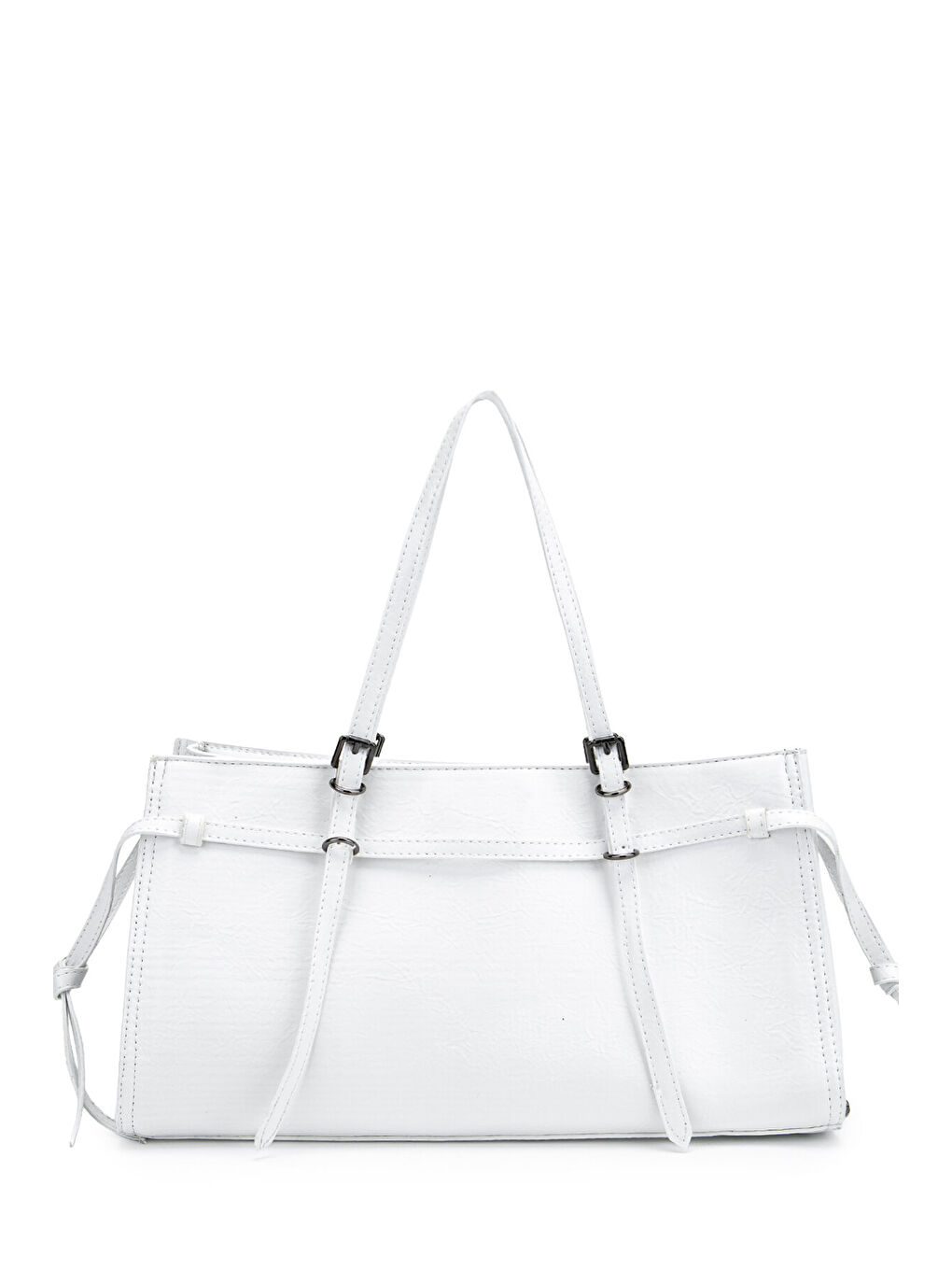 Siyah Zincir Detaylı Bonnie Kadın Kol Çanta Beyaz