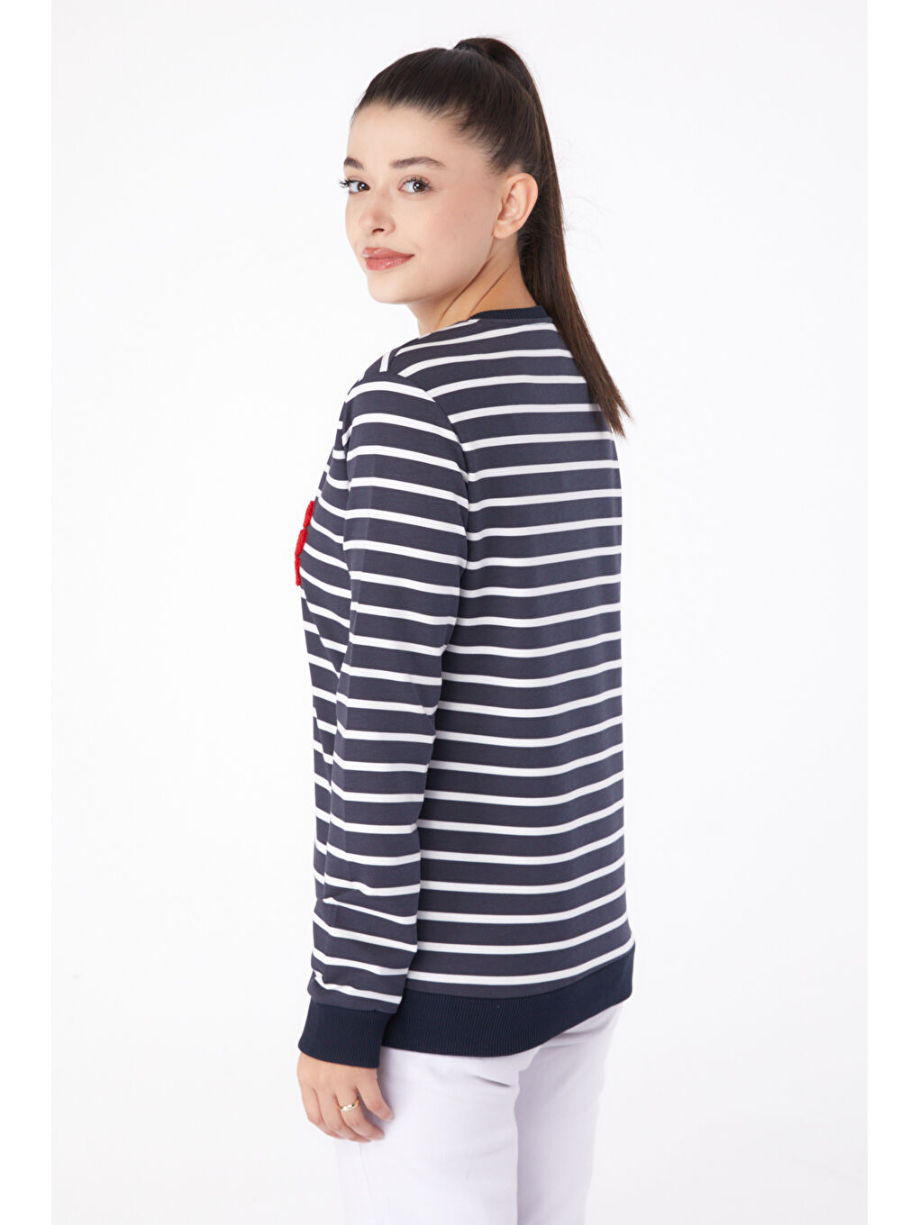 Nakışlı Sweatshirt Antrasit - 26288-4