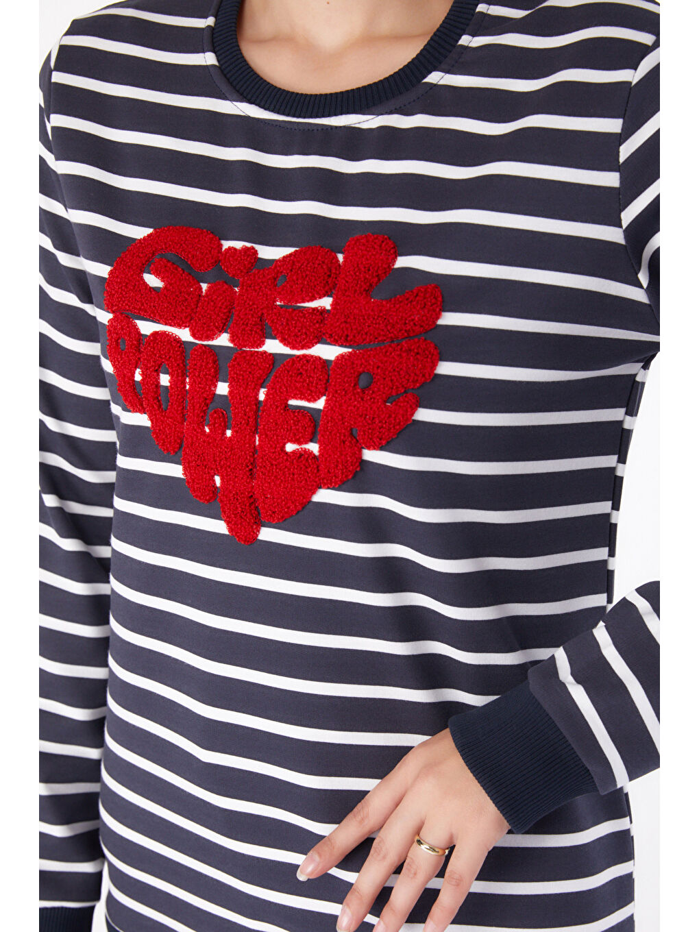 Nakışlı Sweatshirt Antrasit - 26288-5