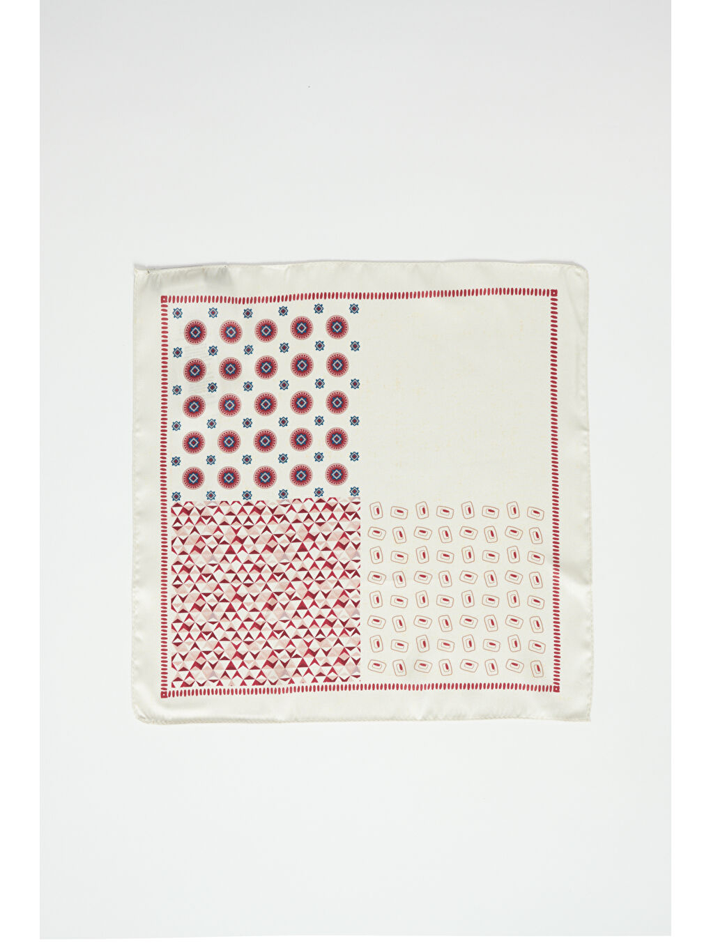 Erkek Bej-Bordo Desenli Mendil