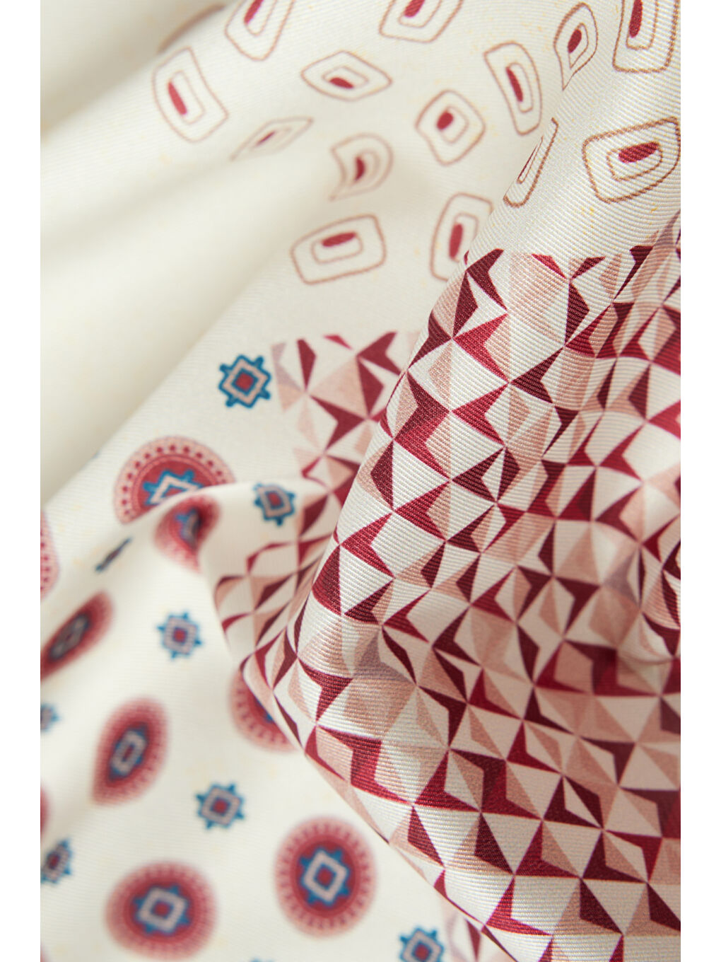 Erkek Bej-Bordo Desenli Mendil-2