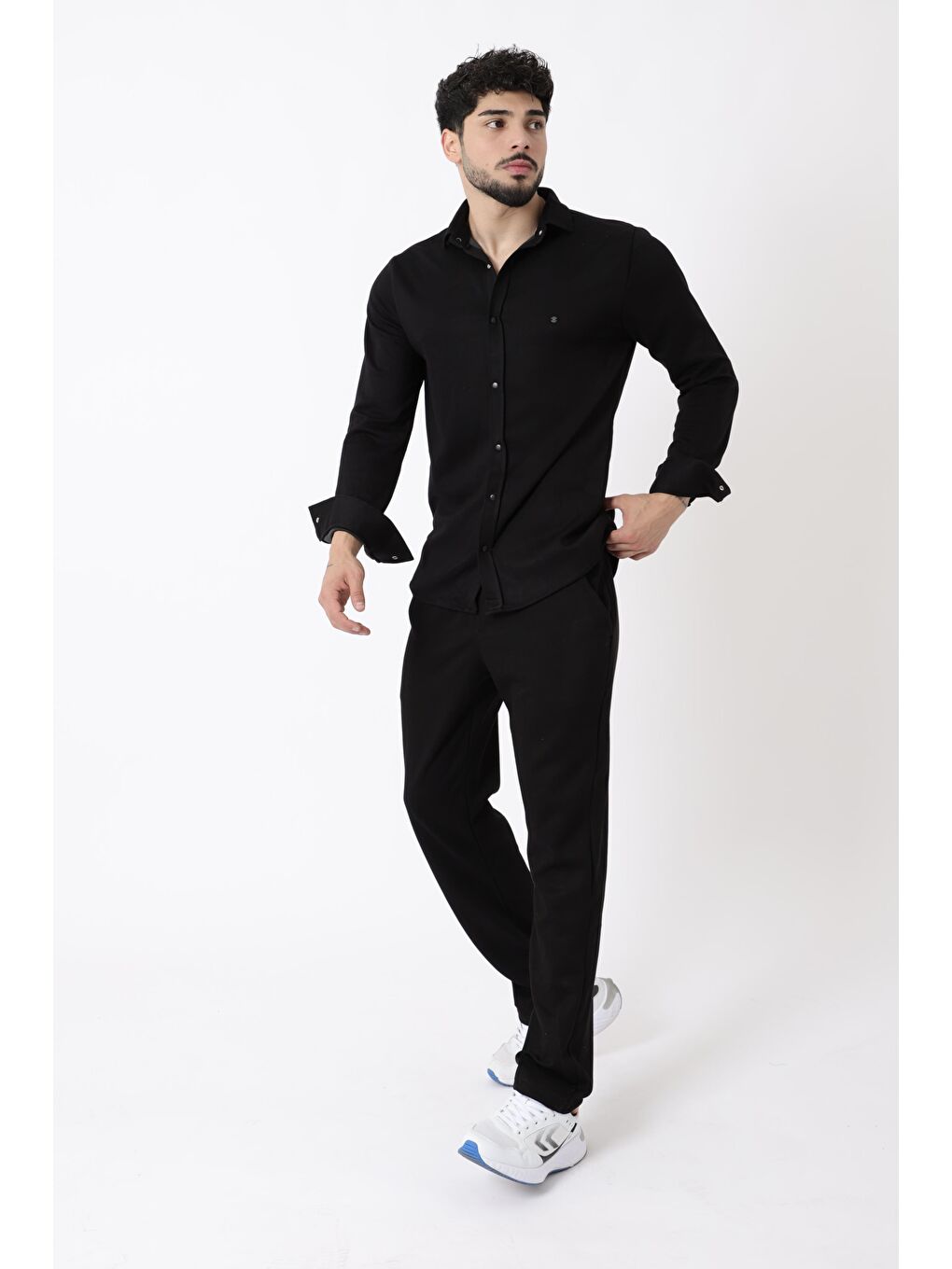 Siyah Penye Çıtçıtlı Kışlık Joger Erkek Takım QM 2013 6362_72011