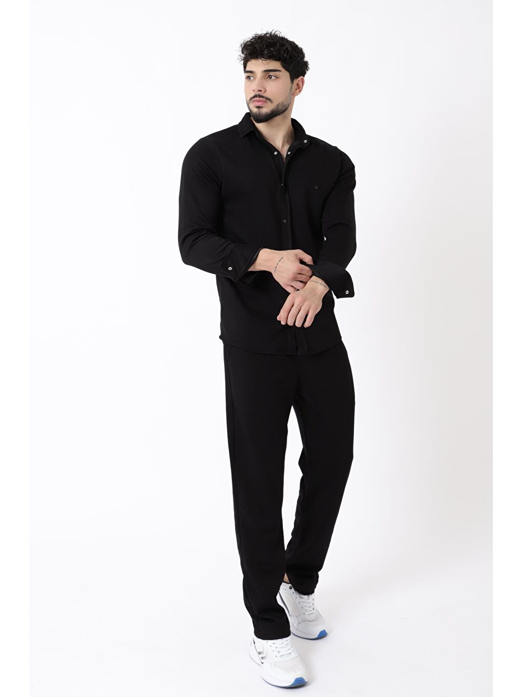 Siyah Penye Çıtçıtlı Kışlık Joger Erkek Takım QM 2013 6362_72011-3