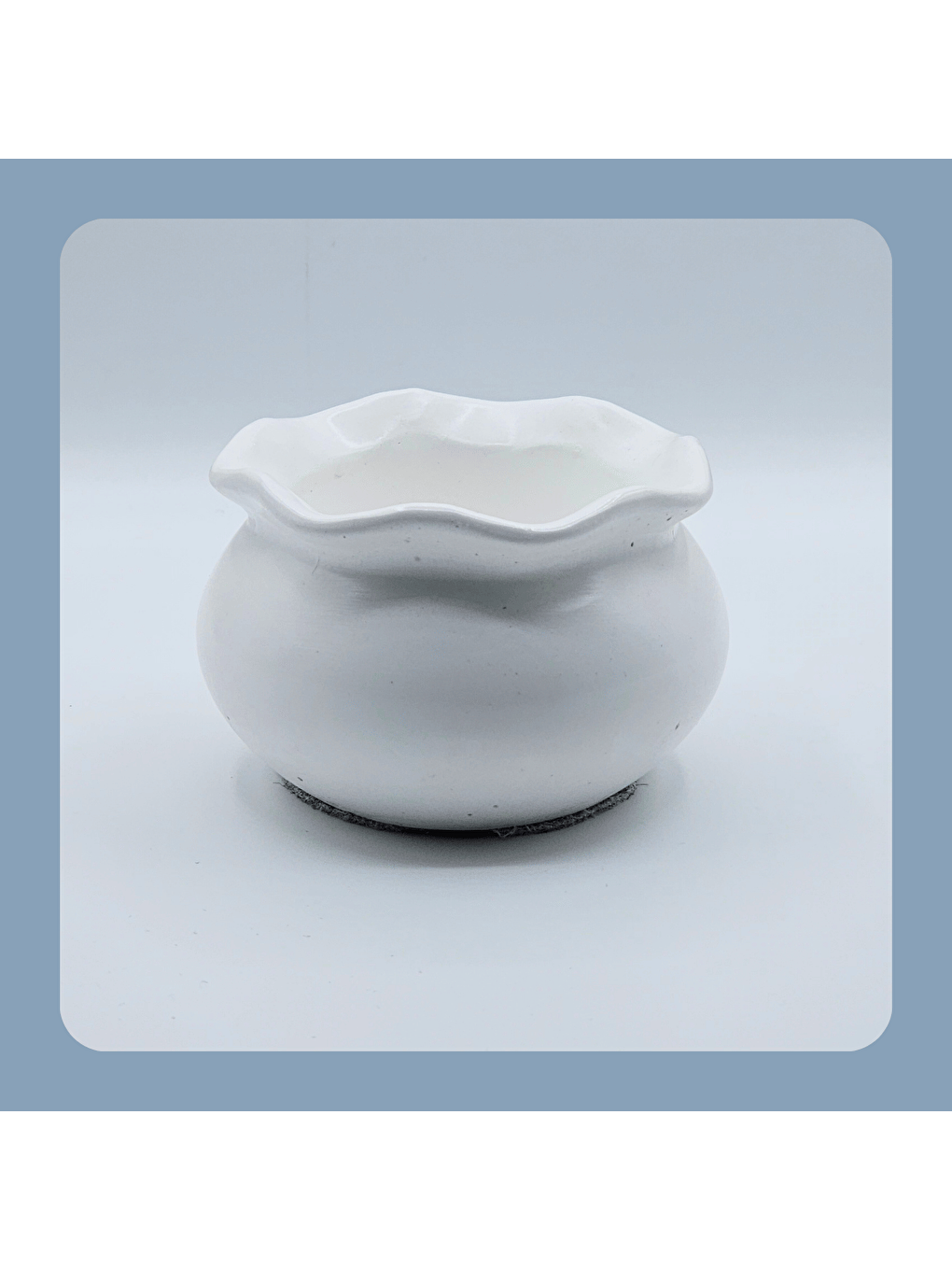 Beyaz Luna Dekoratif Mumluk & Saksı