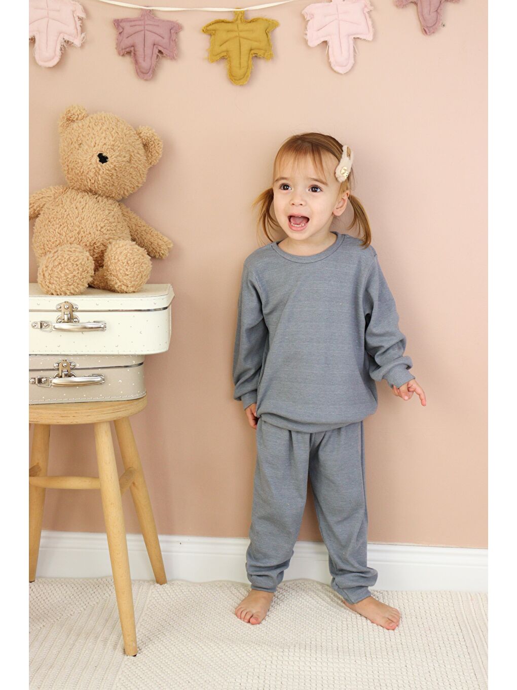 Gri Kaşkorse Mevsimlik Pijama Takım-2