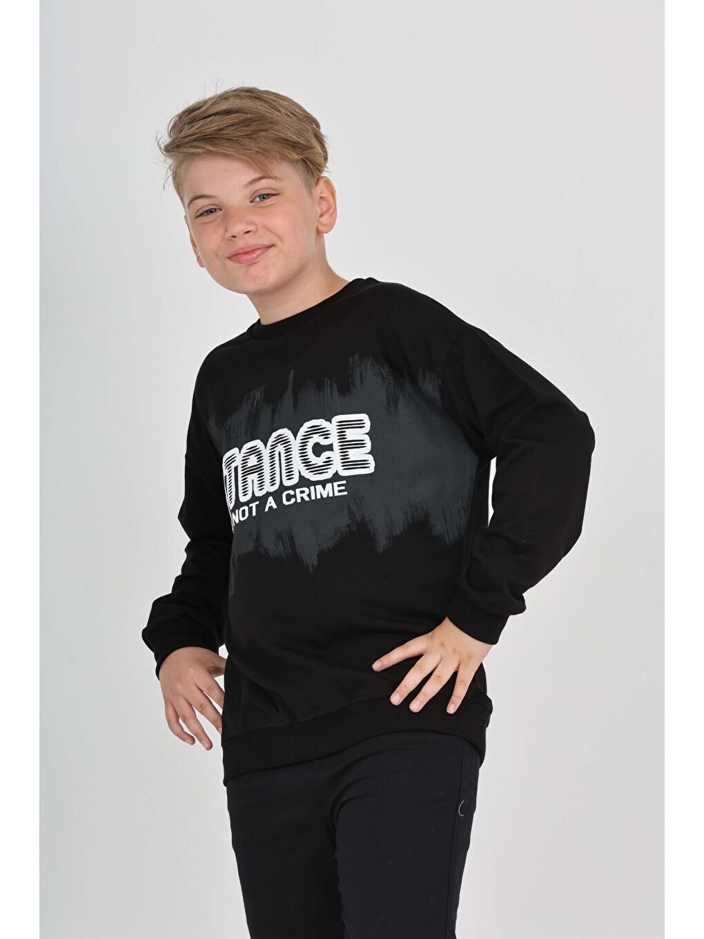 Siyah Erkek Çocuk Stance Baskılı Sweatshirt