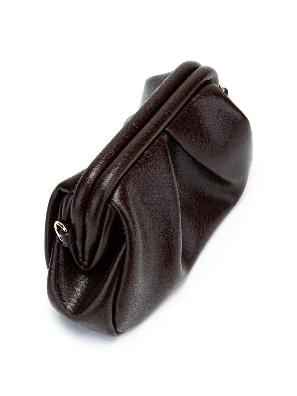 Clutch Form Uzun Askılı Degas Kadın Çapraz Çanta Kahverengi-1