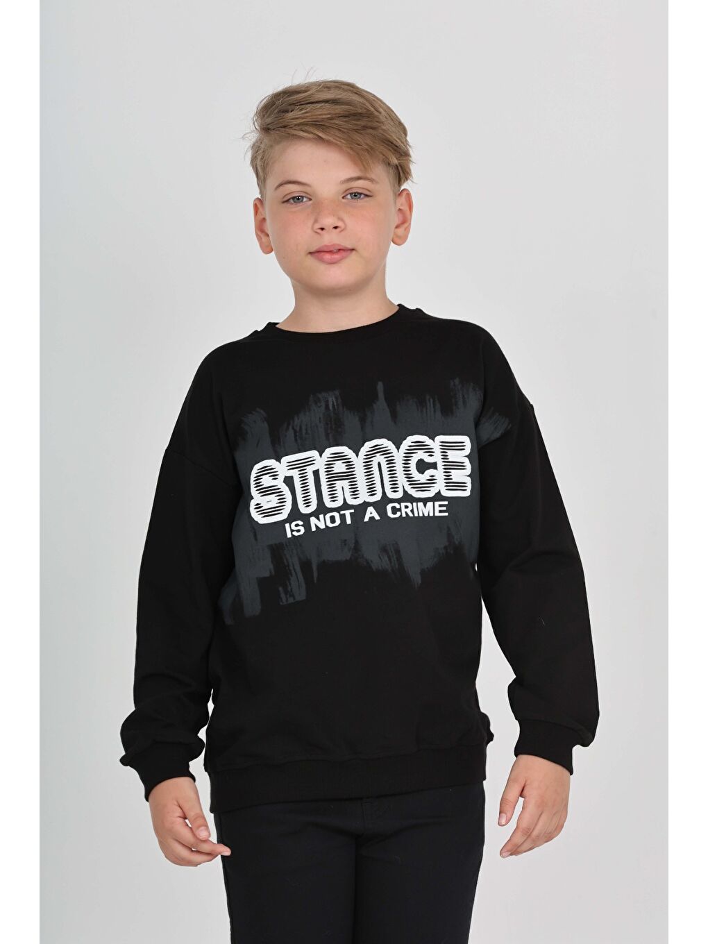 Siyah Erkek Çocuk Stance Baskılı Sweatshirt-2