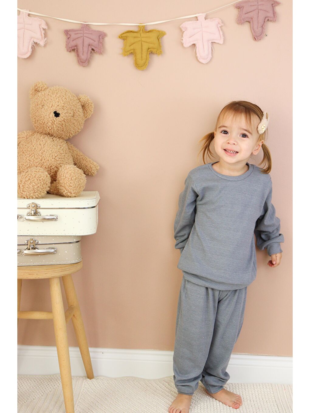 Gri Kaşkorse Mevsimlik Pijama Takım-4