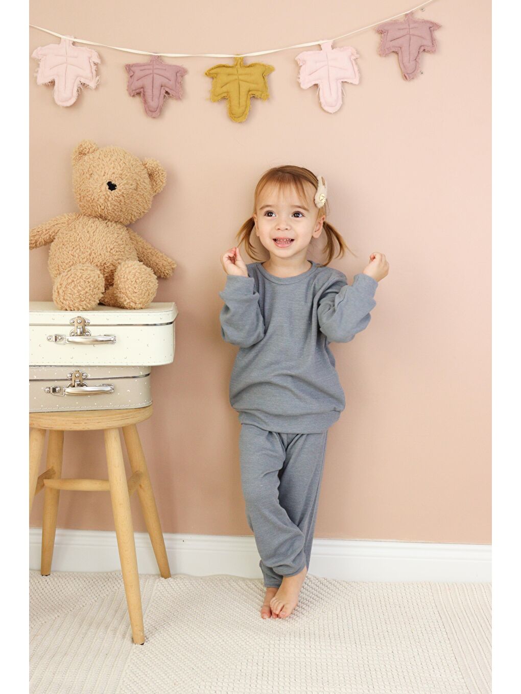 Gri Kaşkorse Mevsimlik Pijama Takım-5