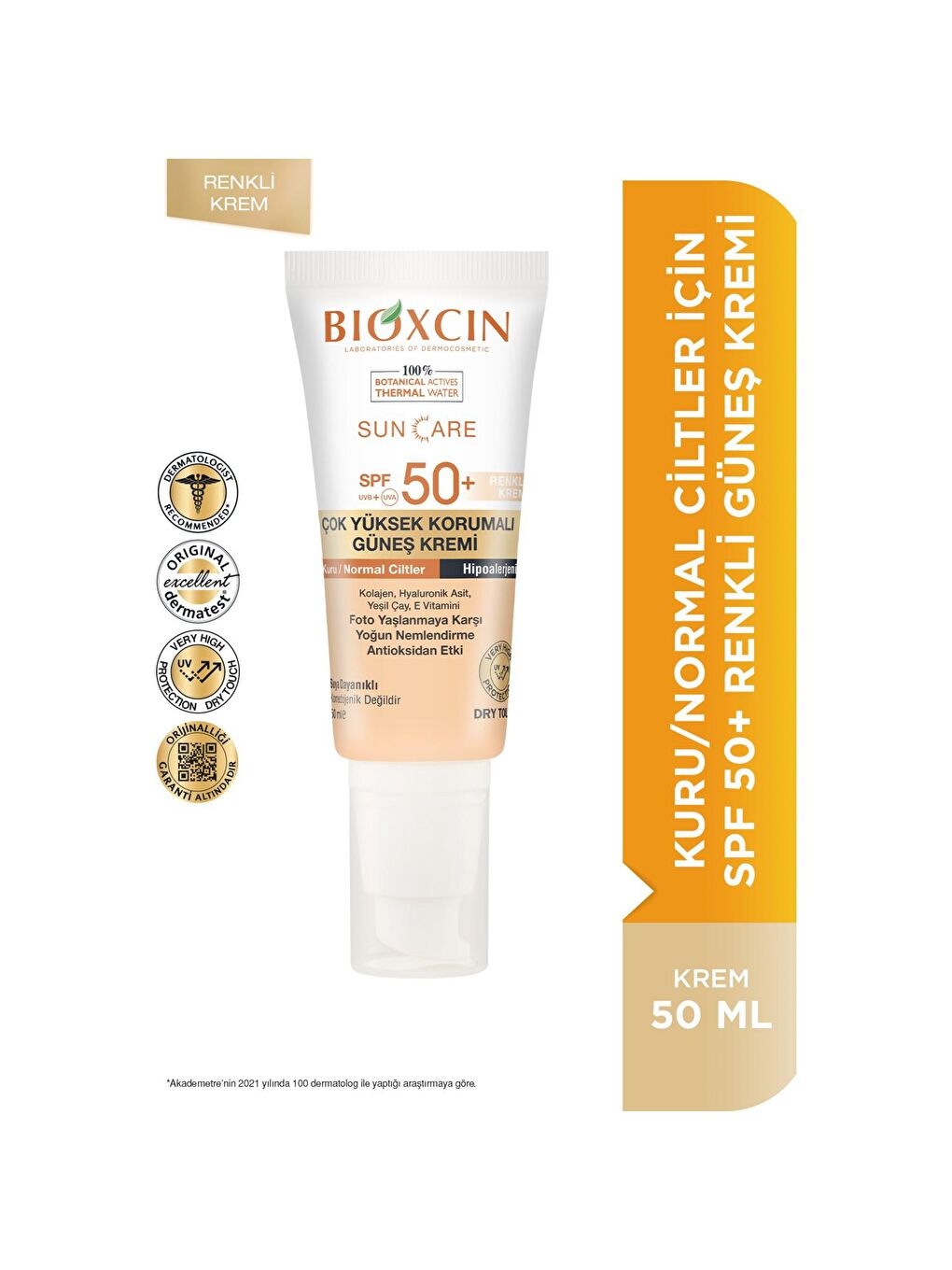 Bioxcin Renksiz Sun Care Kuru-Normal Ciltler Renkli Güneş Kremi Spf 50+ 50 ml - 2