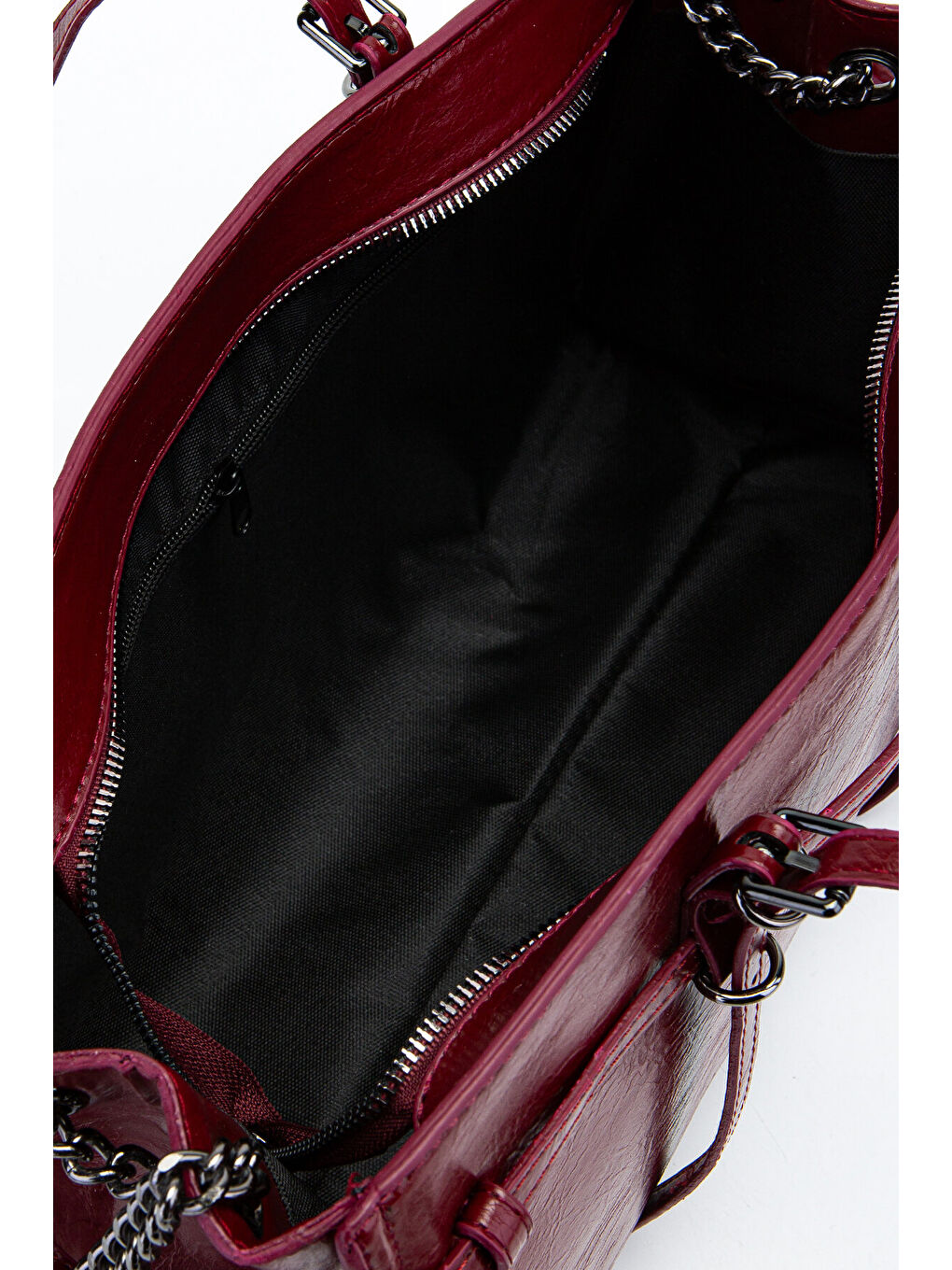 Siyah Zincir Detaylı Bonnie Kadın Kol Çanta Bordo-6