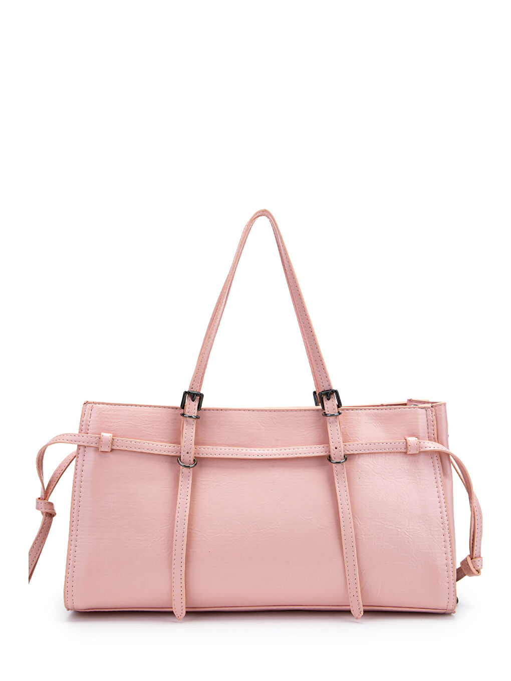 Pembe Siyah Zincir Detaylı Bonnie Kadın Kol Çanta Pudra