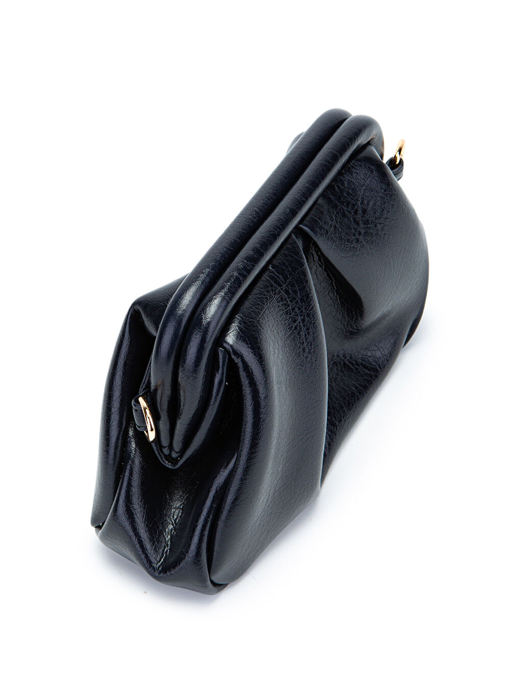 Clutch Form Uzun Askılı Degas Kadın Çapraz Çanta Lacivert-1