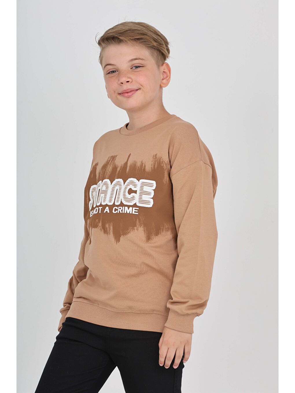 Kahverengi Erkek Çocuk Stance Baskılı Sweatshirt-2