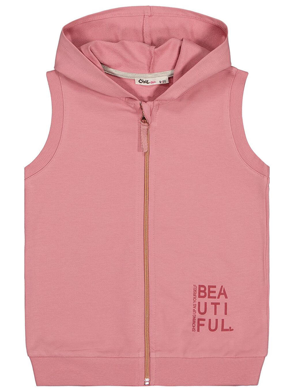 Girls Basic 6-9 Yaş Yelek - Pembe 6-7 Yaş