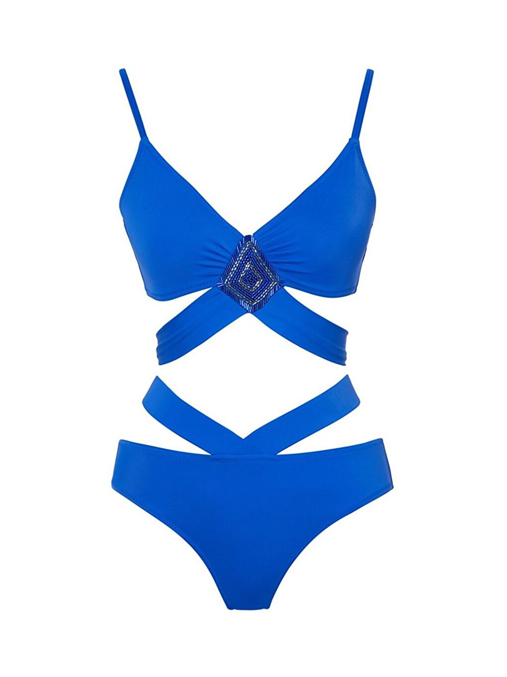 SAILOR moda Saks İşlemeli Tasarım Bikini Takım SLR 428