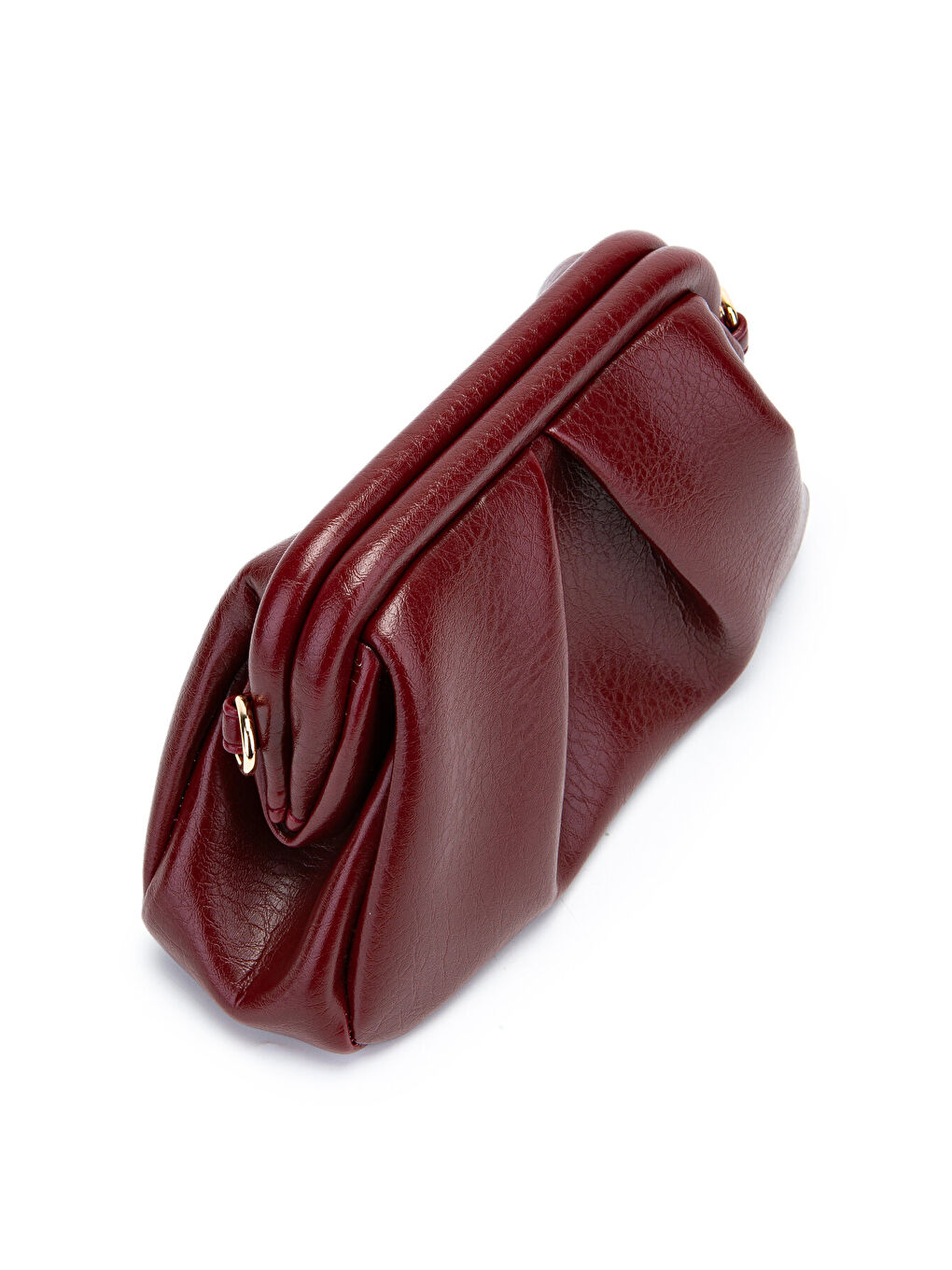 Clutch Form Uzun Askılı Degas Kadın Çapraz Çanta Bordo-1