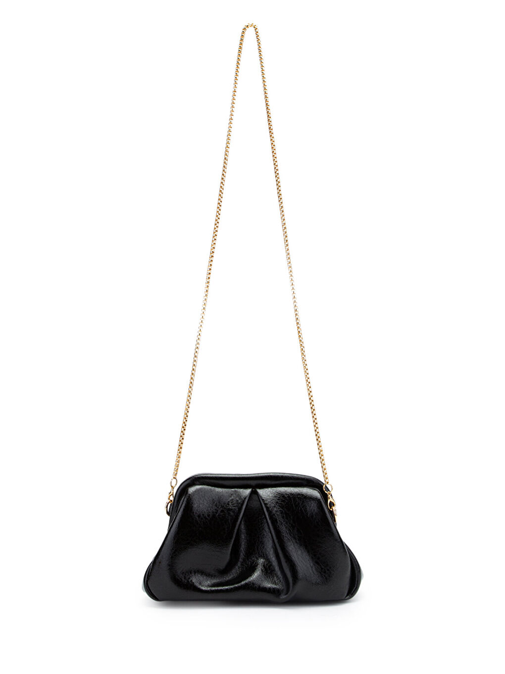 Clutch Form Uzun Askılı Degas Kadın Çapraz Çanta Siyah-3